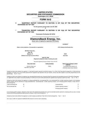 Thumbnail Diamondback Energy
 10-Q Quarterly Report FY2026 