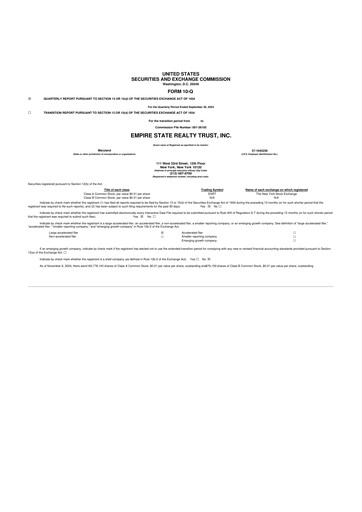 Thumbnail Empire State Realty Trust
 10-Q Quarterly Report FY2024 