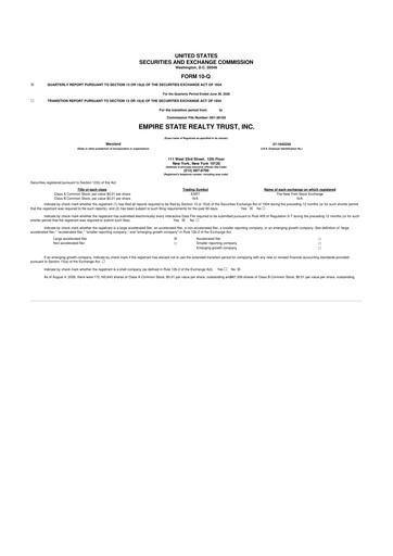 Vorschaubild Empire State Realty Trust
 10-Q Quartalsbericht 2026 