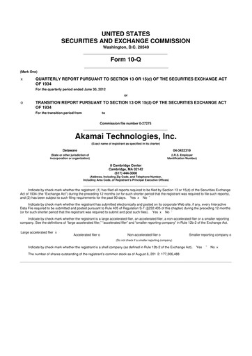 Thumbnail Akamai
 10-Q Quarterly Report FY2012 