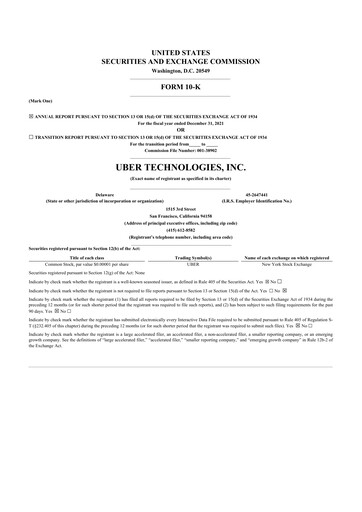 Thumbnail Uber 10-K Annual Report 2021