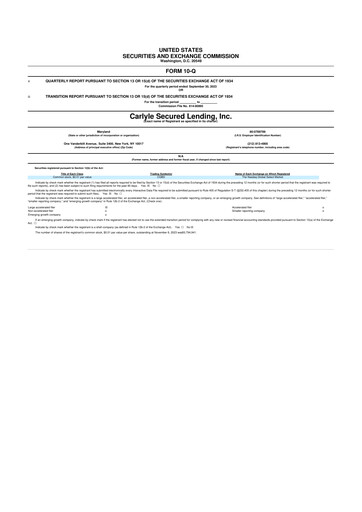 Thumbnail Carlyle Secured Lending 10-Q Quarterly Report FY2023 