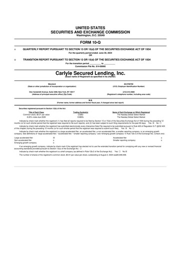 Thumbnail Carlyle Secured Lending 10-Q Quarterly Report FY2024 