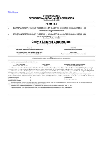 Thumbnail Carlyle Secured Lending 10-Q Quarterly Report FY2026 