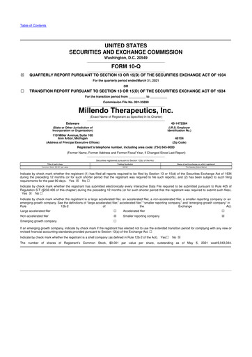 Thumbnail Tempest Therapeutics 10-Q Quarterly Report FY2021 