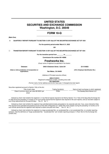 Thumbnail Freshworks 10-Q Quarterly Report FY2022 