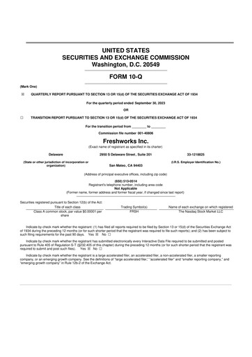 Thumbnail Freshworks 10-Q Quarterly Report FY2023 