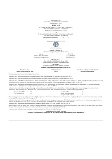 Thumbnail Alexander & Baldwin
 10-K Annual Report 2021