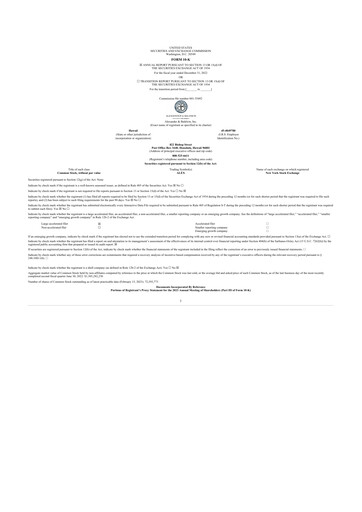 Thumbnail Alexander & Baldwin
 10-K Annual Report 2022