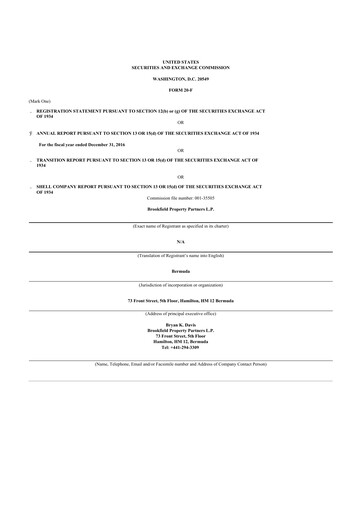 Miniature Brookfield Property Partners
 20-F Rapport annuel 