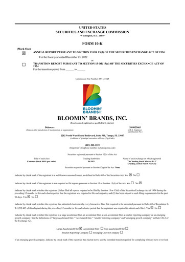 Thumbnail Bloomin' Brands 10-K Annual Report 2022