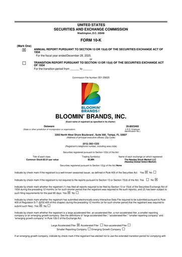 Thumbnail Bloomin' Brands 10-K Annual Report 2025