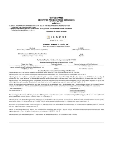 Thumbnail Lument Finance Trust 10-K Annual Report 