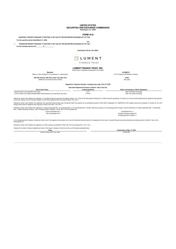 Thumbnail Lument Finance Trust 10-Q Quarterly Report FY 