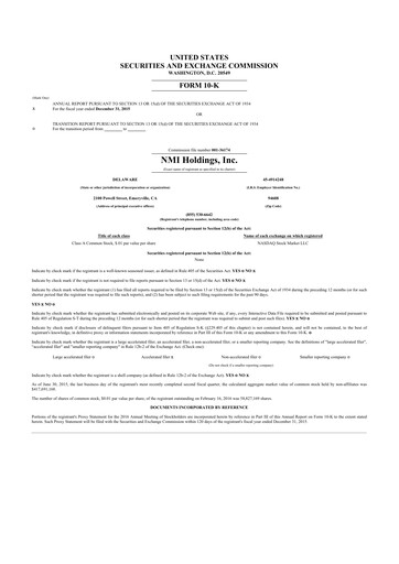 Thumbnail NMI Holdings
 10-K Annual Report 2015