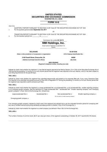 Thumbnail NMI Holdings
 10-Q Quarterly Report FY2017 