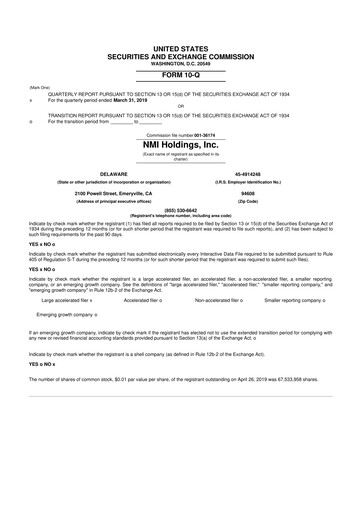 Thumbnail NMI Holdings
 10-Q Quarterly Report FY2019 