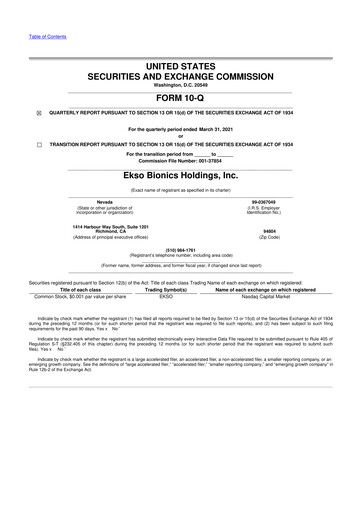 Thumbnail Ekso Bionics
 10-Q Quarterly Report FY2021 