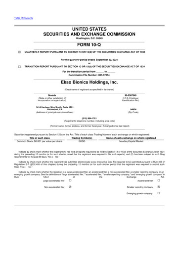 Thumbnail Ekso Bionics
 10-Q Quarterly Report FY2021 