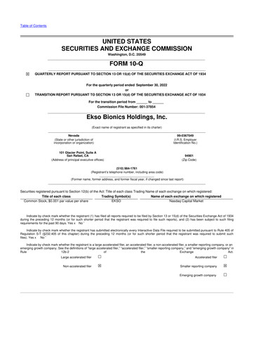 Thumbnail Ekso Bionics
 10-Q Quarterly Report FY2022 