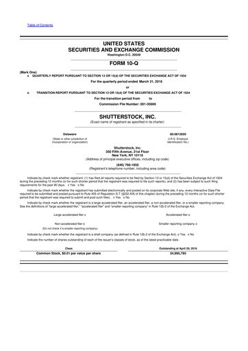 Thumbnail Shutterstock 10-Q Quarterly Report FY2016 