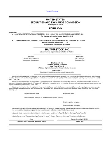 Thumbnail Shutterstock 10-Q Quarterly Report FY2018 