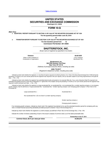 Thumbnail Shutterstock 10-Q Quarterly Report FY2018 