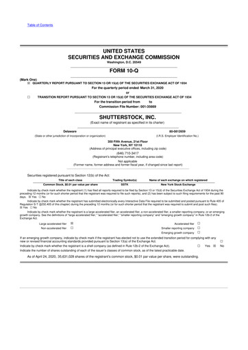 Thumbnail Shutterstock 10-Q Quarterly Report FY2020 