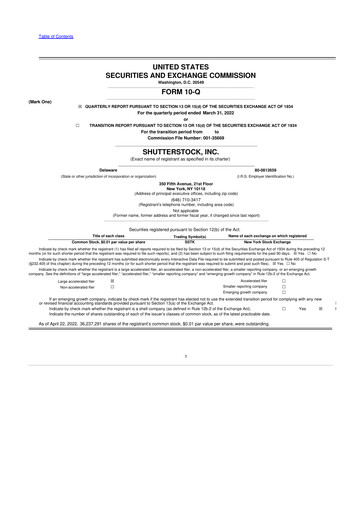 Thumbnail Shutterstock 10-Q Quarterly Report FY2022 