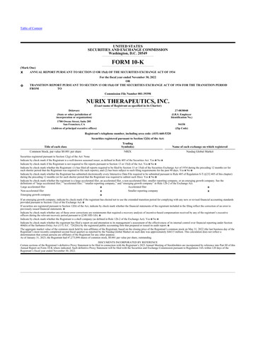 Thumbnail Nurix Therapeutics 10-K Annual Report 2022