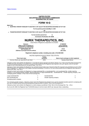 Thumbnail Nurix Therapeutics 10-Q Quarterly Report FY2025 