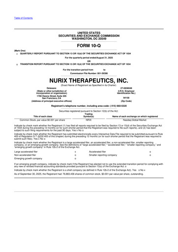 Thumbnail Nurix Therapeutics 10-Q Quarterly Report FY2025 