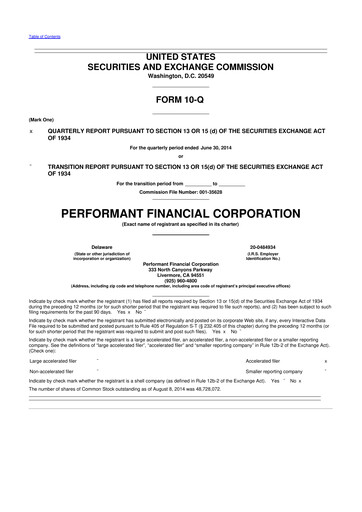Vorschaubild Performant Healthcare 10-Q Quartalsbericht 2014 