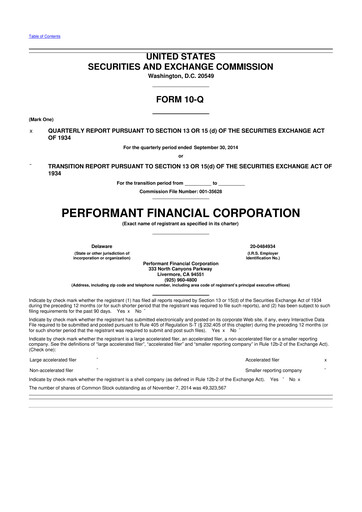 Vorschaubild Performant Healthcare 10-Q Quartalsbericht 2014 