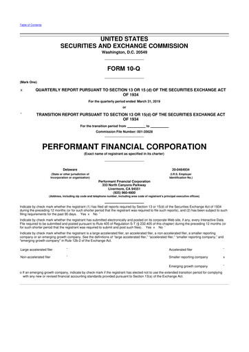 Vorschaubild Performant Healthcare 10-Q Quartalsbericht 2019 