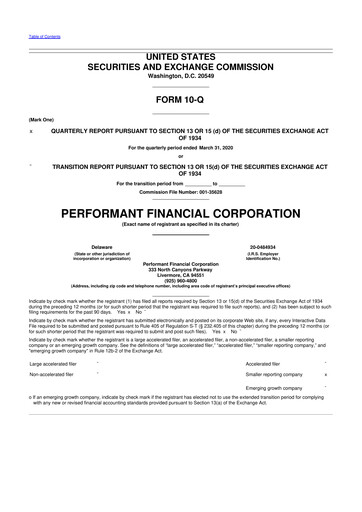 Vorschaubild Performant Healthcare 10-Q Quartalsbericht 2020 