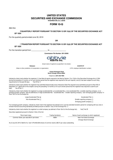 Thumbnail AbbVie 10-Q Quarterly Report FY2019 