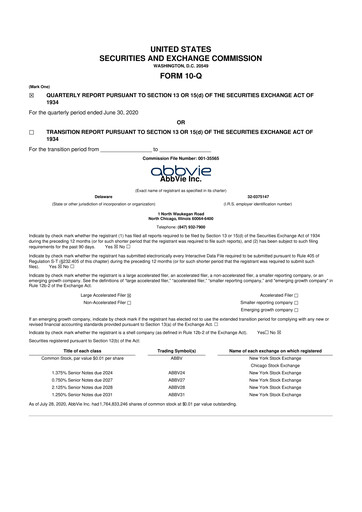 Thumbnail AbbVie 10-Q Quarterly Report FY2020 