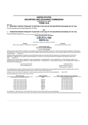 Thumbnail AbbVie 10-Q Quarterly Report FY2023 