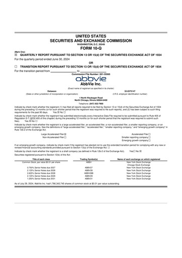 Thumbnail AbbVie 10-Q Quarterly Report FY2024 