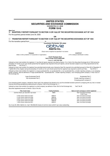 Thumbnail AbbVie 10-Q Quarterly Report FY2025 