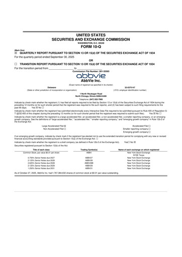 Thumbnail AbbVie 10-Q Quarterly Report FY2025 