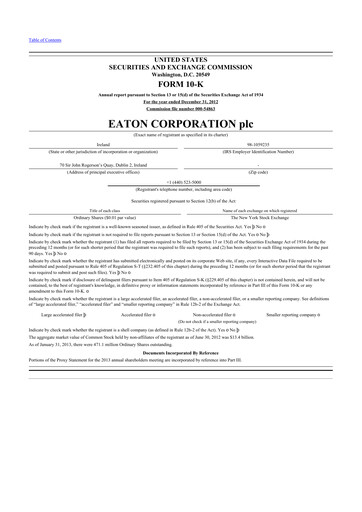 Thumbnail Eaton 10-K Annual Report 2012