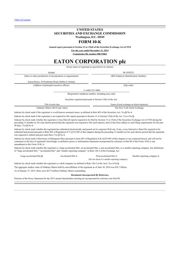 Thumbnail Eaton 10-K Annual Report 2014