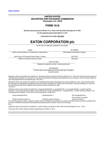 Thumbnail Eaton 10-Q Quarterly Report FY2017 