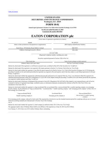 Thumbnail Eaton 10-K Annual Report 2018