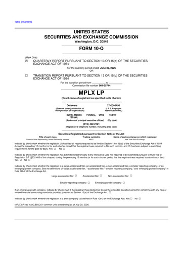 Thumbnail MPLX 10-Q Quarterly Report FY2026 