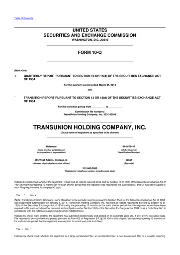 Vorschaubild TransUnion 10-Q Quartalsbericht 2014 