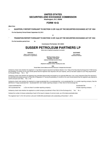 Thumbnail Sunoco 10-Q Quarterly Report FY2013 