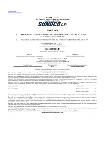 Thumbnail Sunoco 10-K Annual Report 2024